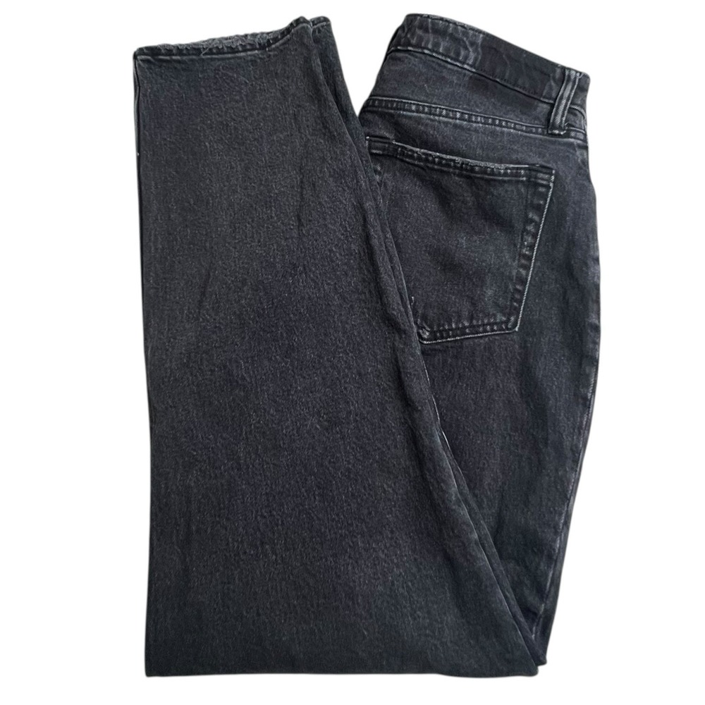 Abercrombie & Fitch Curve Love Womens 10 Black The Dad High Rise Distressed Jean